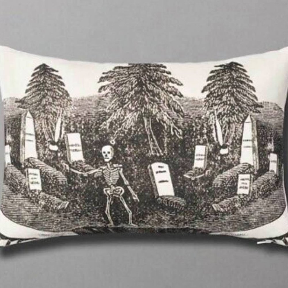 Rest in Peace Skeleton Graveyard John Derian NWT